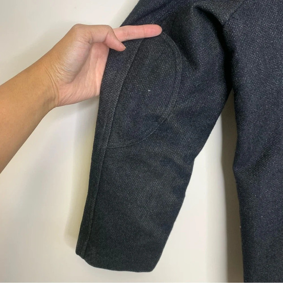 DANIEL HECHTER Charcoal Grey Quilted Lining Wool Zip Up Dress Coat Size L - Picture 7 of 14